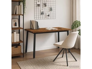 Table à manger moderne 140x70x75 cm bois d'acacia massif naturel et noir shl62371