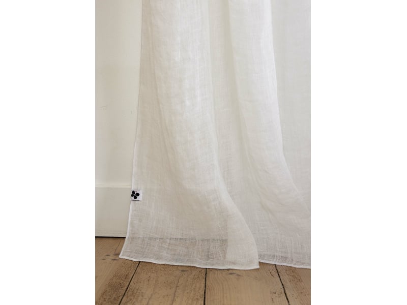  Rideau ajustable + 8 anneaux pince 140 x 270 cm 100% lin lavé evy blanc 15188 - Conforama C