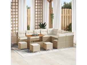 Vidaxl ensemble de canapé de jardin avec coussin 13 pcs beige et crème