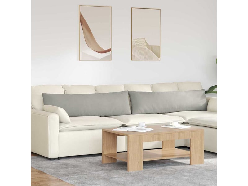  Lot de 2 coussins de canapé, coussins décoratifs tissu gris clair 145 x 40 cm cf58833  - Conforama B