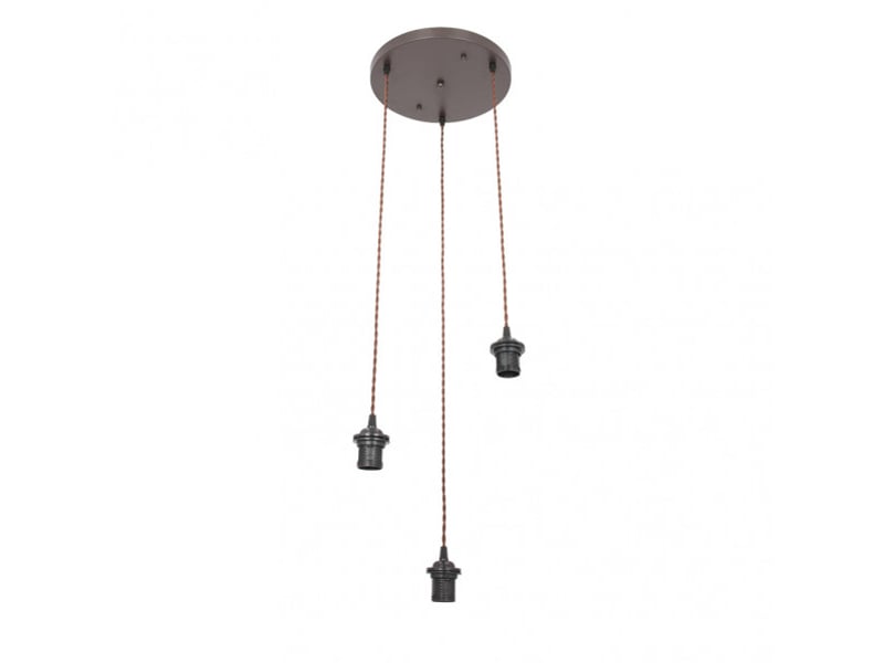 Armature de plafonnier fabrilamp nia marron 3 x e27 réglable 20-90 cm 30x30 cm 201283C02 - Conforama A
