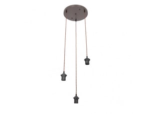 Armature de plafonnier fabrilamp nia marron 3 x e27 réglable 20-90 cm 30x30 cm