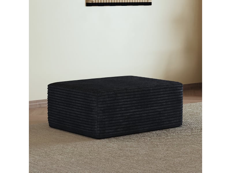  Pouf noir y165 – ottoman design moderne, siège confortable, déco chic  - Conforama B