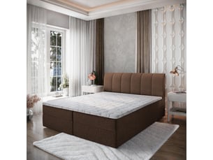 Lit avec rangement 180x200 cm <strong>MASSENO</strong> <strong></strong> coloris marron