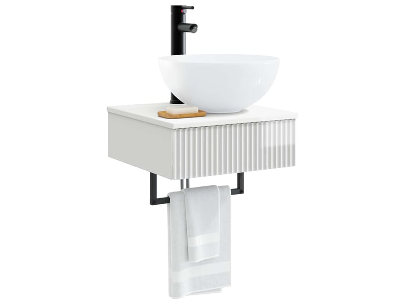 Basin de lavage mural, lavabo blanc brillant 40x41x40.5 cm - Conforama C