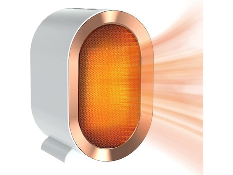 Chauffage soufflant électrique en céramique, chauffage d'appoint 600w avec 2 réglages de chaleur et protection contre la surchauffe chauffage rapide, blanc - 13 x 12 x 20 cm - Conforama A