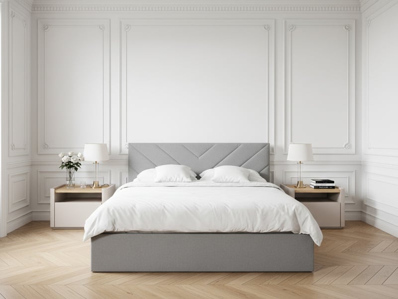  Bobochic lit coffre romane gris clair 160x200 ROMANE - Conforama D
