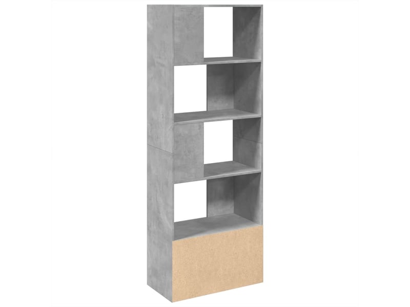  Bibliothèque, meuble de rangement salon gris béton 70x36x189 cm bois d'ingénierie  - Conforama E