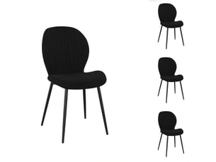 Lot de 4 chaises en tissu LOLA coloris noir
