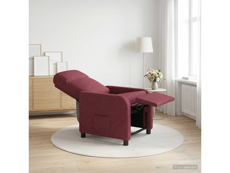  Vidaxl fauteuil inclinable bordeaux tissu  - Conforama B