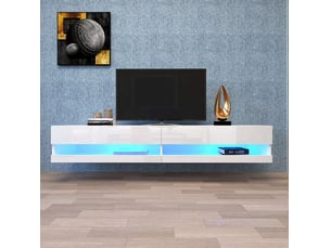 Meuble tv coloris blanc 140 cm MODENVIE