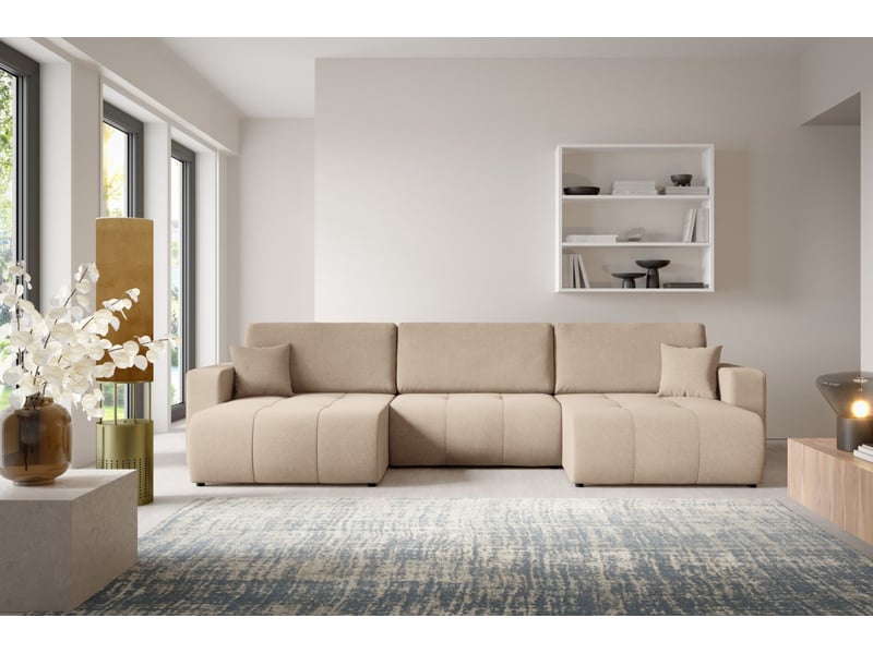  Canapé d'angle convertible molinio u marron  - Conforama B
