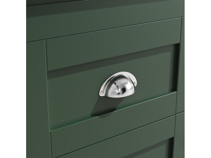  Buffet de cuisine 120 x 40 x 179 cm vert en mdf et métal, 4 portes 3 tiroirs, zone ouverte avec led  - Conforama E