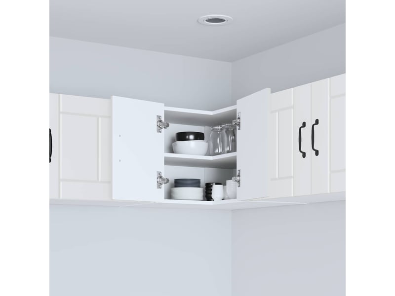 Meuble mural de cuisine, armoire d'angle cuisine lucca blanc 57x57x40cm - Conforama D