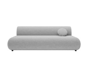 Canapé droit convertible CASANOVA  3 places Tissu gris avec coffre de rangement