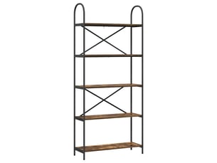 Étagère 5 niveaux, étagère de rangement 80x30x183 cm bois d'ingénierie chêne fumé shl7515