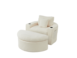Fauteuil fixe  COVREO  Velours côtelé beige