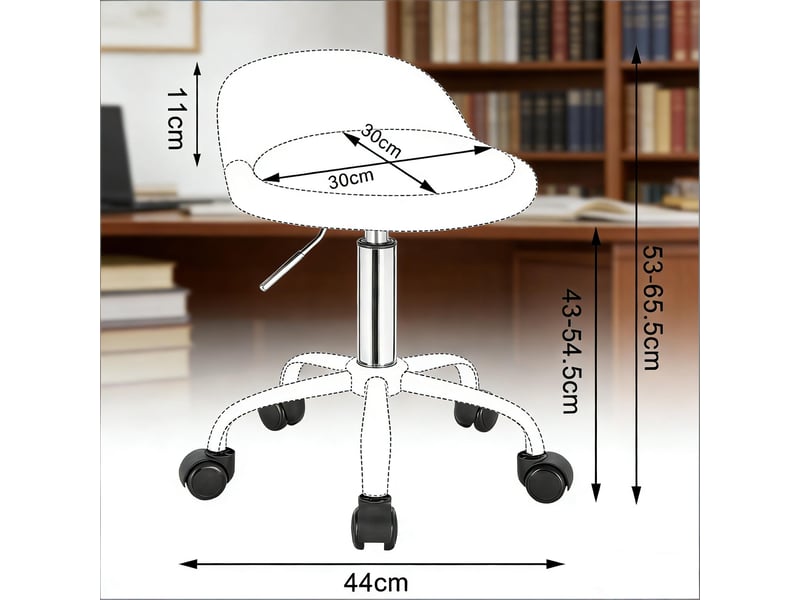  Tabouret de bureau pivotant avec hauteur réglable et dossier bas - lpospi - roulettes silencieuses, velours rose  - Conforama D
