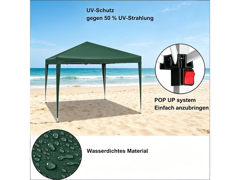Gazebo pliable portable, tente pop-up extérieure, pavillon de fête avec sac transport - Conforama E