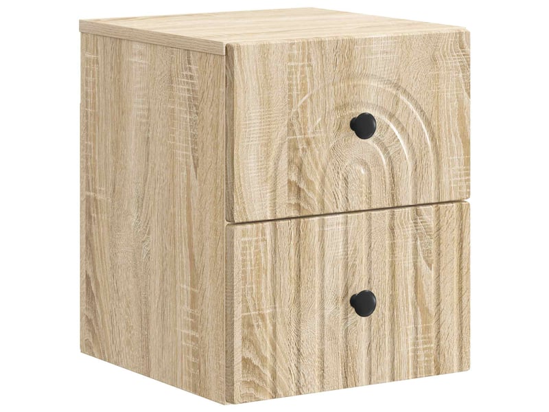  Table de chevet - cabinet de chevet - table de nuit mural chêne sonoma 33 x 34,5 x 40 cm  - Conforama A
