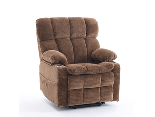 Fauteuil électrique 2 moteurs marron 91x94x107 cm – massage, chauffage lombaire et aide au relevage