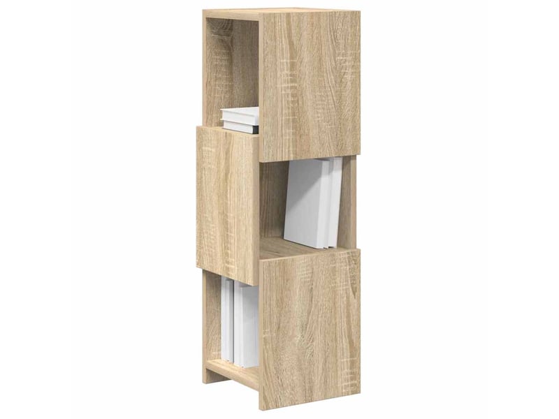  Meuble d'angle, meuble de rangement salon 25,5x25x80cm bois d'ingénierie chêne sonoma  - Conforama A