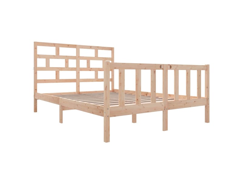  Lit double- lit adulte -  cadre de lit sans matelas bois massif 140x200 cm  - Conforama B