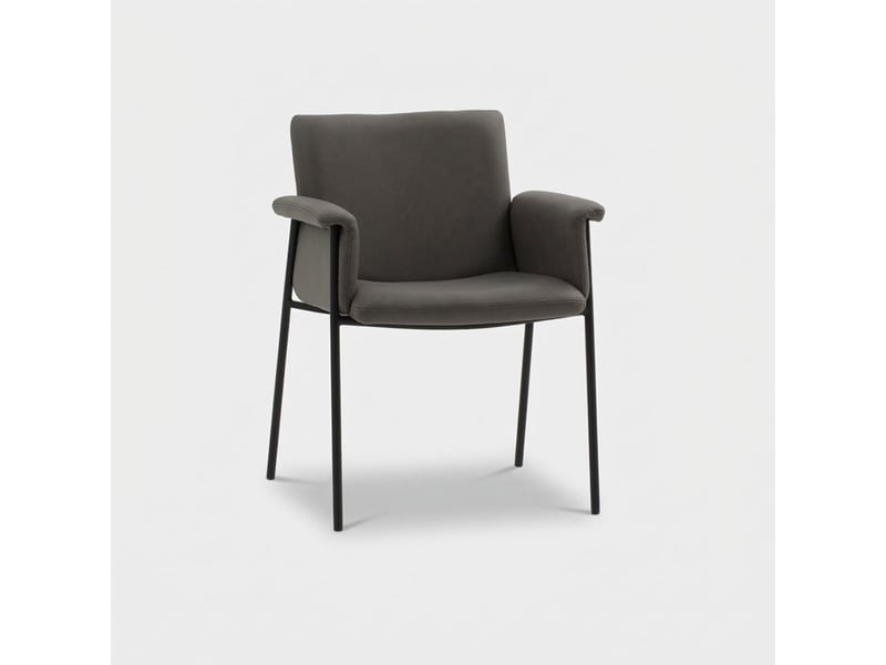 Lot de 4 chaises de salle à manger en simili cuir valeria - gris - Conforama C