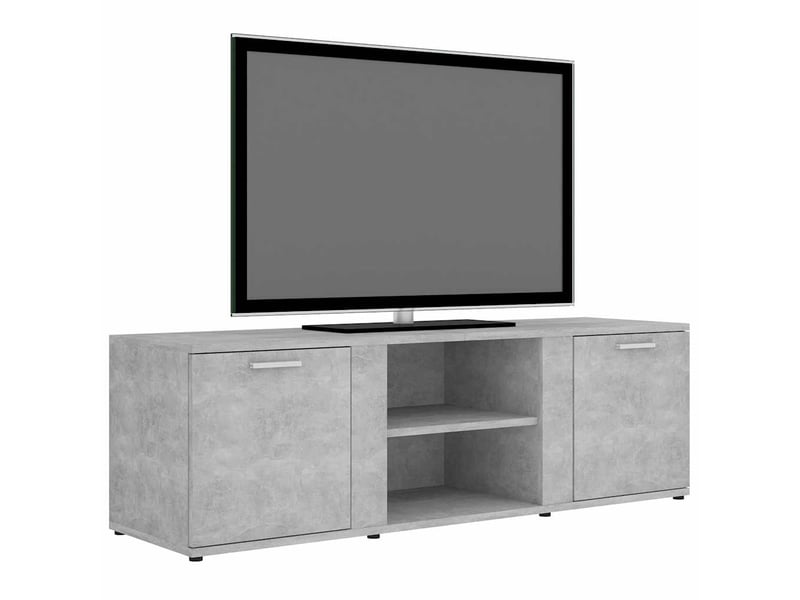 Meuble tv - banc tv - meuble de rangement gris béton 120x34x37 cm bois d’ingénierie  - Conforama C