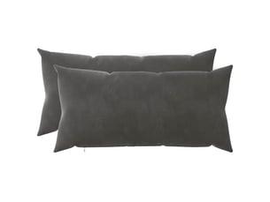 Lot de 2 coussins avec oreiller, coussins décoratifs heerlen gris foncé velours cf50494