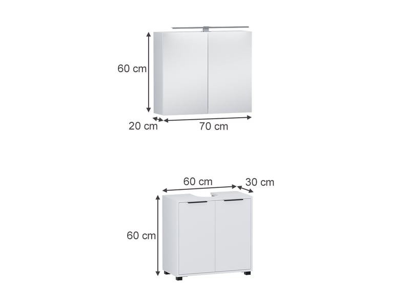 Vicco meubles bain, blanc, 2 pièces  - Conforama B