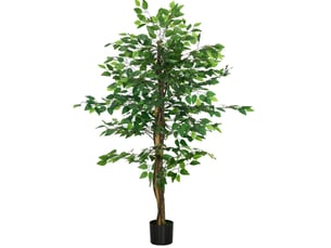 Ficus artificiel 15x15x150 cm avec pot métal vert