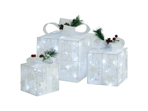 Boîtes-cadeaux de noël décoratives 3 pcs extérieur intérieur