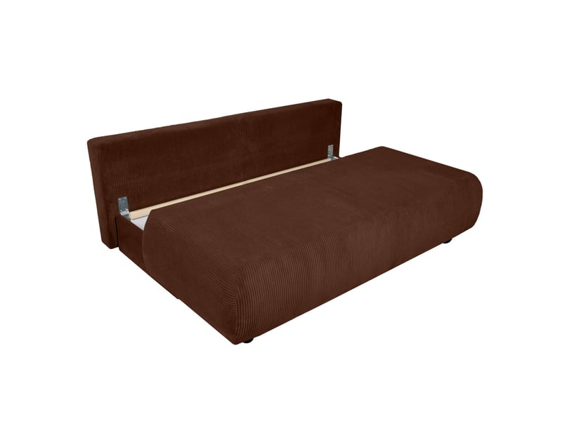  Canapé droit veluto convertible avec coffre en velours côtelé - marron VELUTO - Conforama D