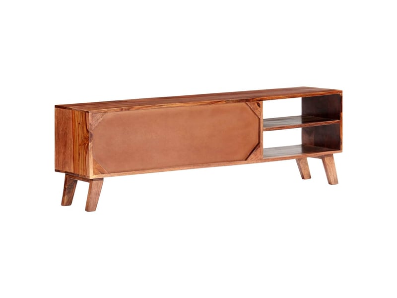  Meuble tv - banc tv - meuble de rangement gris 140x30x45 cm bois solide  - Conforama D