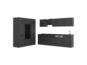 Vicco cuisine, anthracite campagneanthracite, 180cm plan de travail anthracite