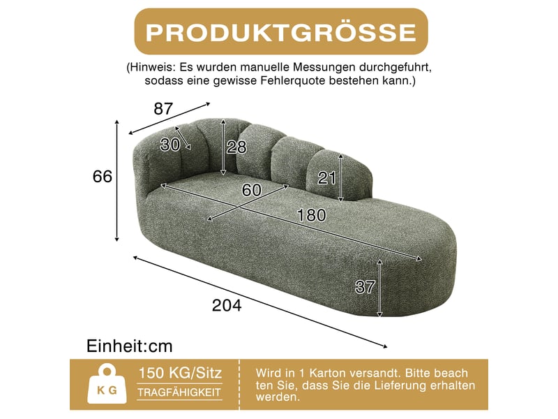 Canapé convertible, canapé-lit, en chenille, vert sauge, sans accoudoirs, finition capitonnée, design moderne, forme incurvée - Conforama W