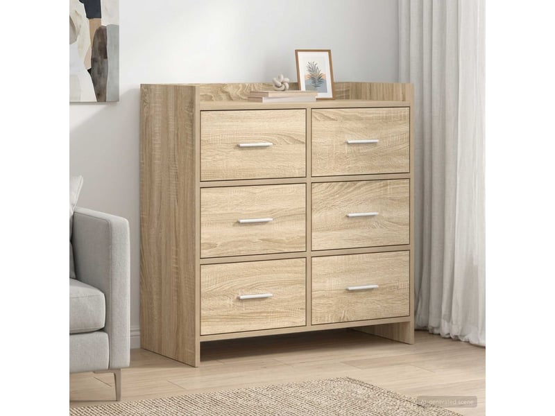 Buffet - bahut - meuble de rangement chêne sonoma 75 x 33 x 80 cm bois d'ingénierie  - Conforama B