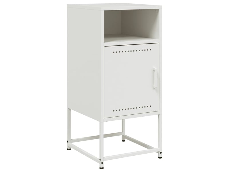  Lot de 2 tables de chevet - cabinet de chevet - table de nuit blanc 36x39x78 cm acier  - Conforama D
