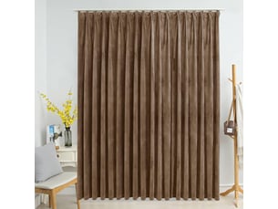 Rideau occultant, rideau black-out avec crochets velours beige 290x245 cm cf43962