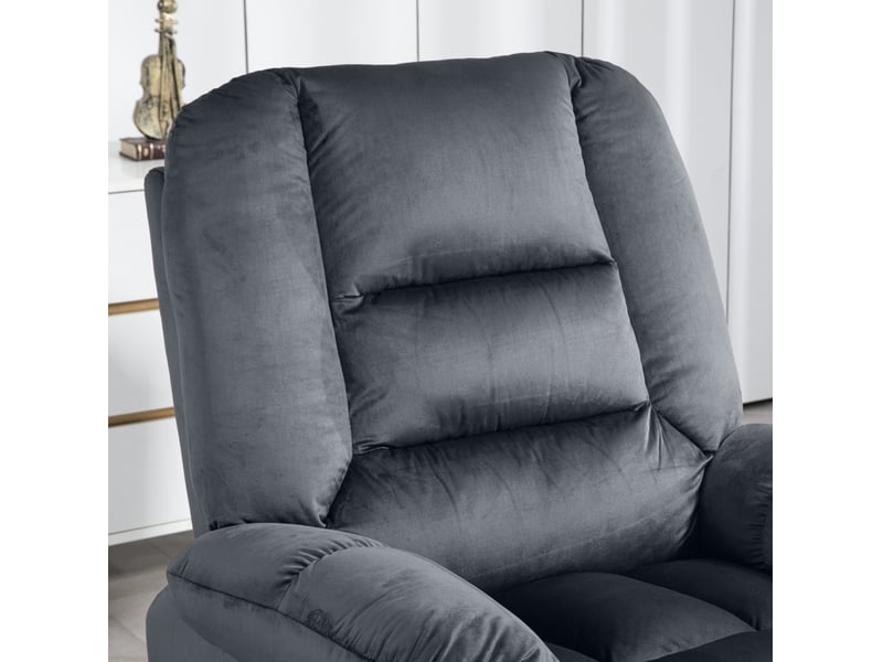  Fauteuil releveur électrique gris avec massage vibrant, chaleur lombaire, inclinaison 135° et repose-pieds  - Conforama E