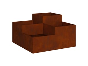 Jardinière - cache-pot de jardin rouillé 100 x 100 x 48 cm acier patiné