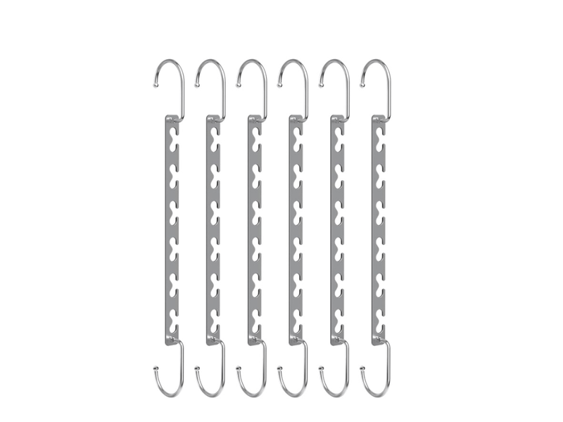  Crochets muraux cintres gain de place, organiseurs de placard antidérapants, cintres multi-usages, argentés, 6 pièces, gris XLH-ZLS-000837ZLS - Conforama A