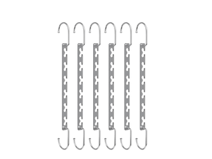 Crochets muraux cintres gain de place, organiseurs de placard antidérapants, cintres multi-usages, argentés, 6 pièces, gris