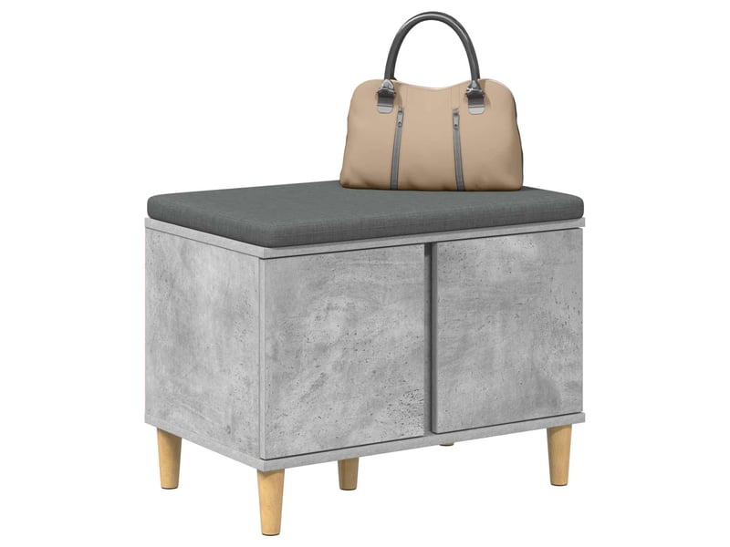  Banc d'entrée, banc interieur avec coussin gris béton 60x38x46 cm shl97911  - Conforama C