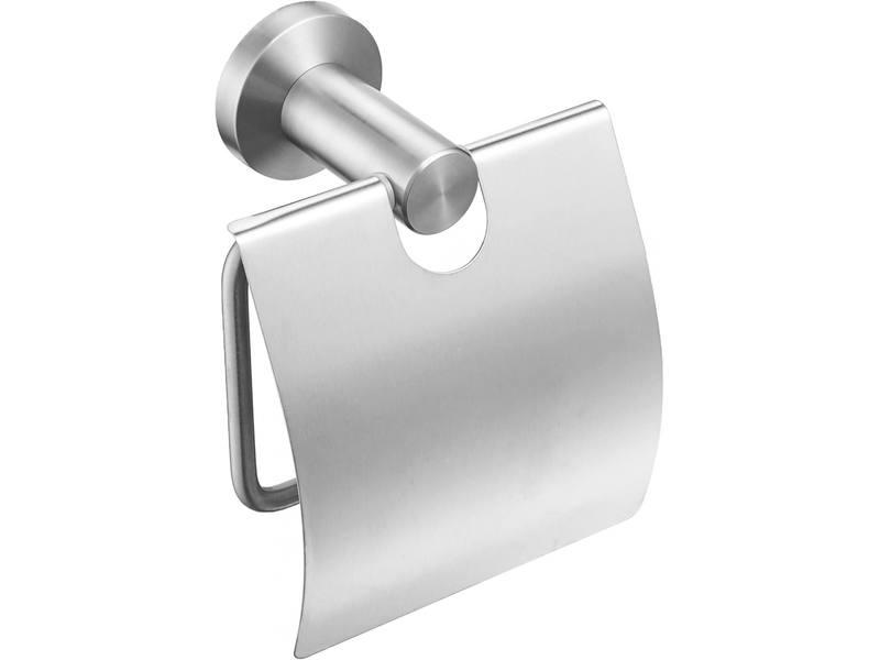  Porte-rouleau de papier toilette avec couvercle, support de papier toilette brossé, serrage en acier inoxydable  - Conforama A