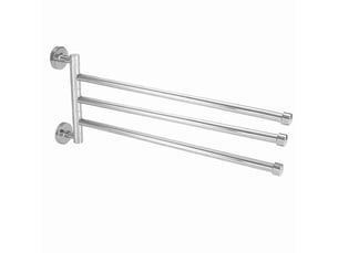 Porte serviette murale, 3 bras, étagère rotative pour la salle de bains