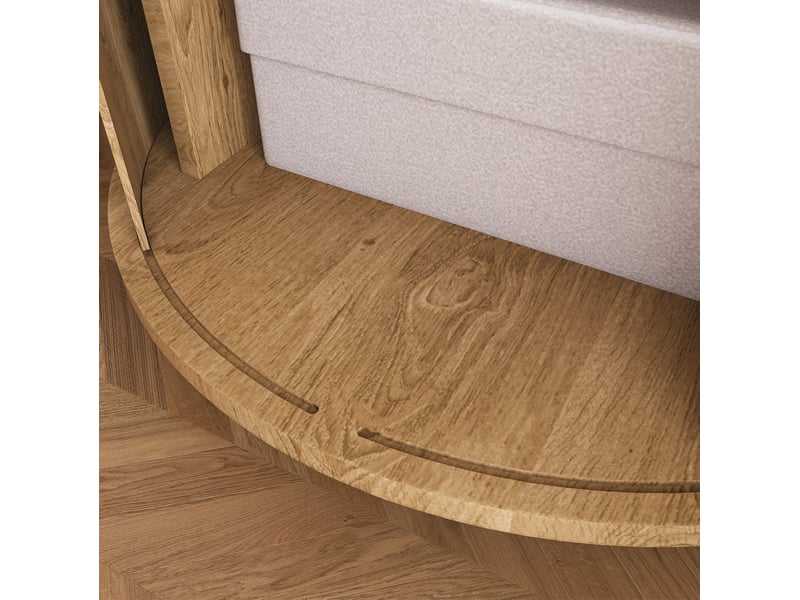  Table de chevet cylindrique 60x60x60 cm avec station de charge mdf chêne  - Conforama D