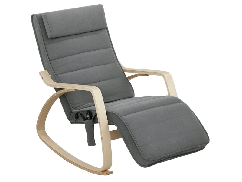  Fauteuil à bascule avec massage, chauffage lombaire, 3 modes, revêtement tissu, gris  - Conforama A