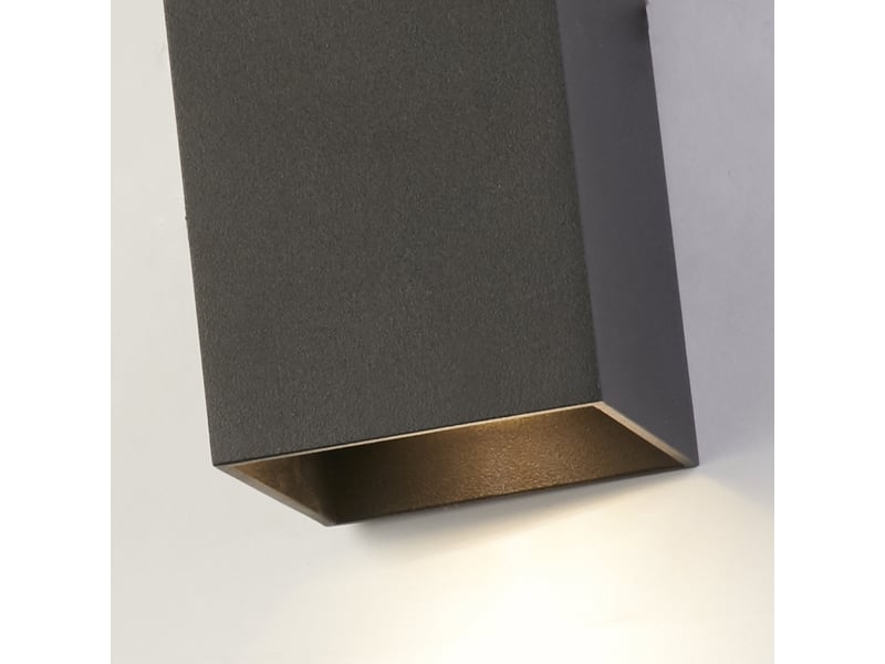  Searchlight don applique murale carrée à éclairage haut et bas, noire, 2 x gu10  - Conforama E